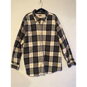 Ridgecut Toughwear Heavy Flannel Shirt Men’s XLT Tall Cream Charcoal Plaid 25x30